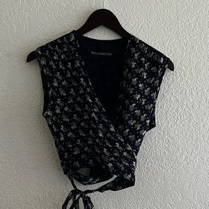 Vintage Reformation wrap crop top